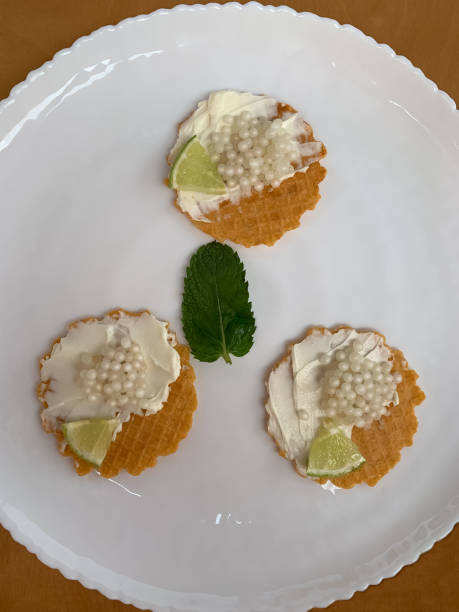 istock Three toast with snail caviar 1351317914