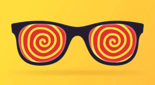 Vector illustration of Hypnosis X-Ray Vision Glasses