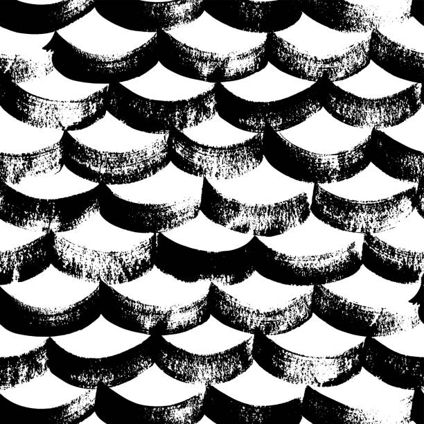 ilustrações de stock, clip art, desenhos animados e ícones de fish scale vector seamless pattern. - 5548