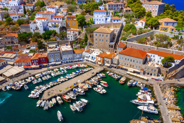 istock View of the amazing Hydra island, Greece. 1351328152
