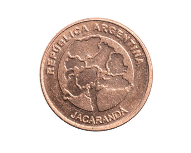 istock Argentina one peso coin on a white isolated background 1351331070