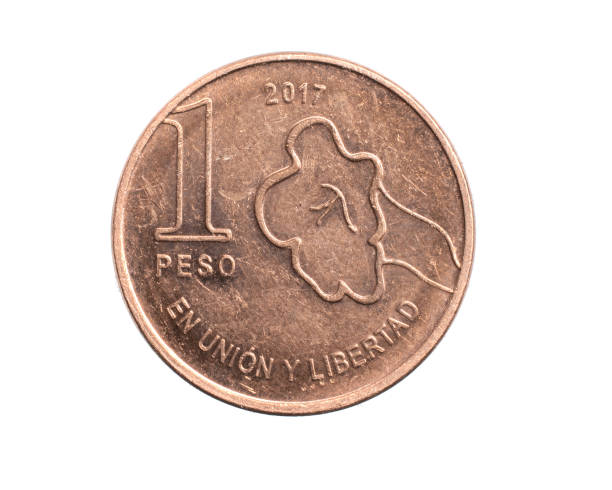 istock Argentina one peso coin on a white isolated background 1351331072