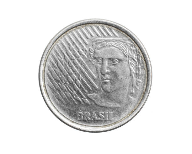 istock Brazil five centavos coin on white isolated background 1351331074