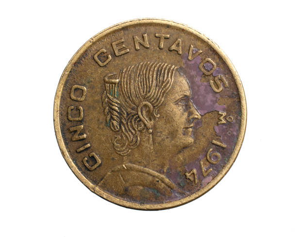 istock Mexico five centavos coin on a white isolated background 1351331101