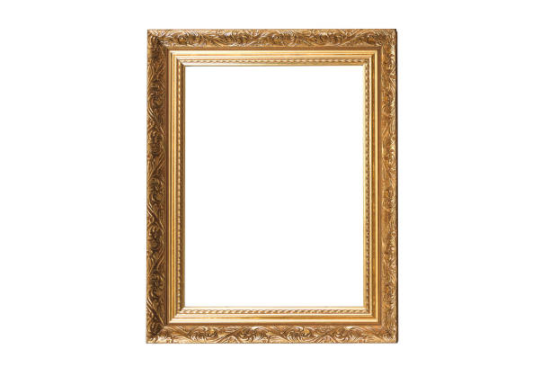 istock Golden vintage frame isolated on white background 1351334235