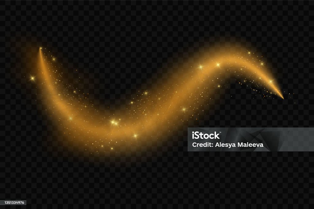 Effect Lightwave Shimmering Waves With Light Effect Isolated On Black Background Stock ...