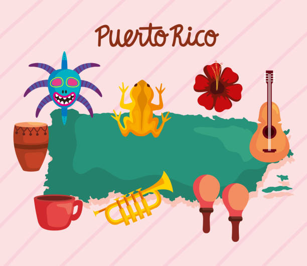 ilustraciones, imágenes clip art, dibujos animados e iconos de stock de diseños puerto rico - puerto rico
