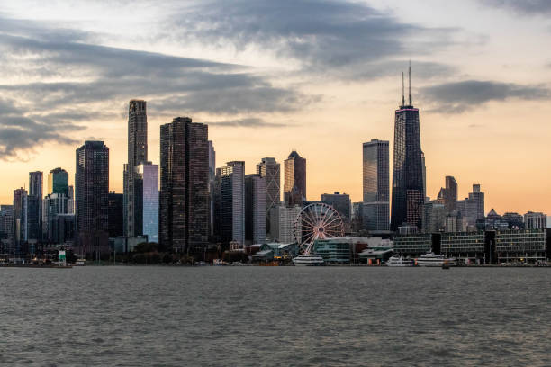istock Chicago Skyline, John Hancock Building, and Navy Pier 1351336424