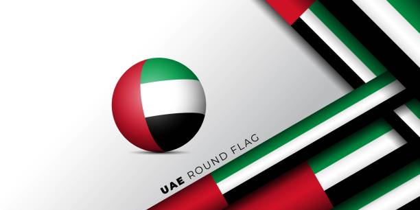 круглый флаг объединенных арабских эмиратов векторная иллюстрация. шаблон национального дня объединенных арабских эмиратов - united arab emirates flag circle united arab emirates flag stock illustrations