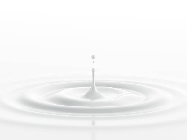 A drop of milk 3D render stock photo