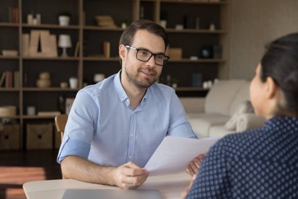 istock Interested hr manager holding job interview with candidate. 1351342861