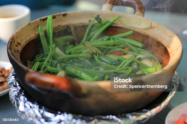 Misty Chinese Greens Stock Photo - Download Image Now - Chinese Food, Freshness, Fried