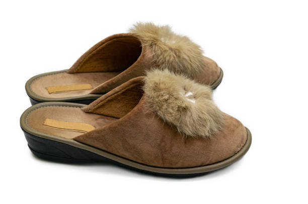 istock Warm winter home slippers isolated 1351355984
