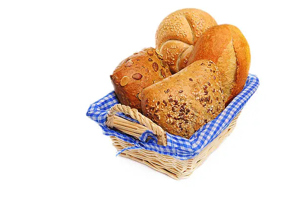 Bread rolls in a bread basket