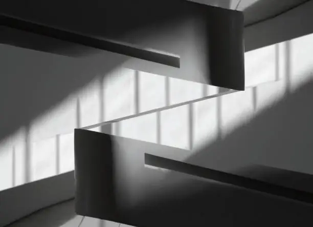 Digitally rendered futuristic architectural fragment