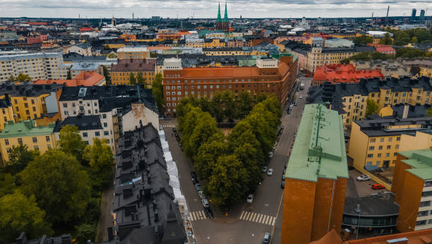 istock Aerial panoramic view to summer HELSINKI 1351361857