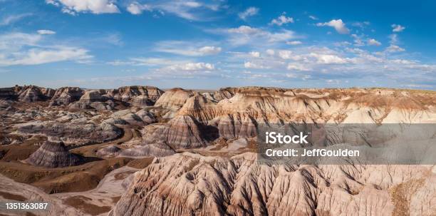 Badlands Formation At Blue Mesa Stock Photo - Download Image Now - Badlands, Sediment, Arid Climate