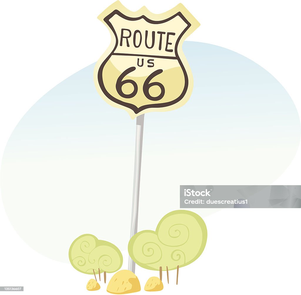 Señal de tráfico la Route 66 - arte vectorial de Autopista libre de derechos