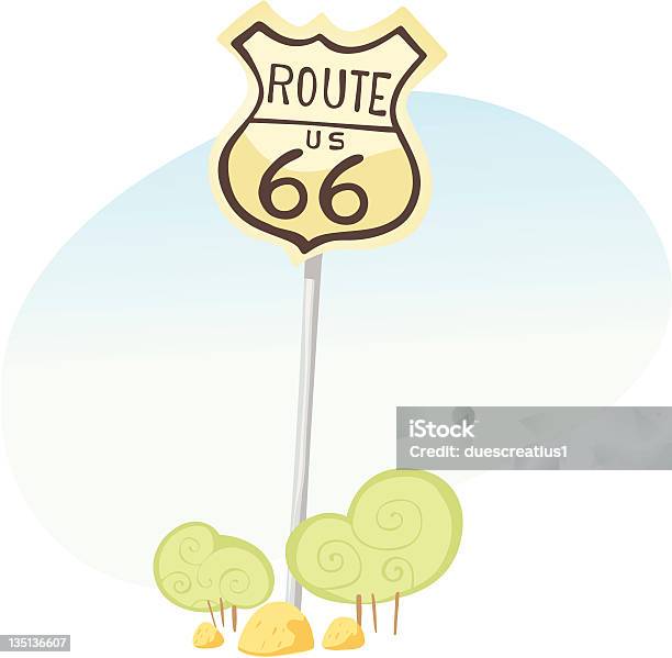Ilustración de Señal De Tráfico La Route 66 y más Vectores Libres de Derechos de Autopista - Autopista, Calle, Cielo