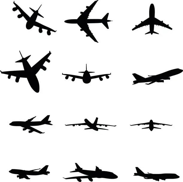 Vector illustration of Airplane silhouette
