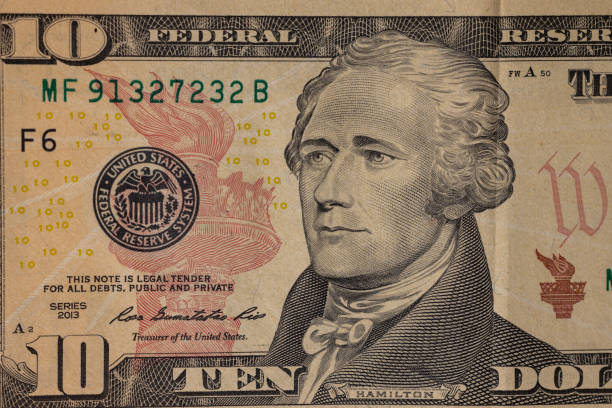 istock Ten dollars, detailed dollar banknote 1351366349