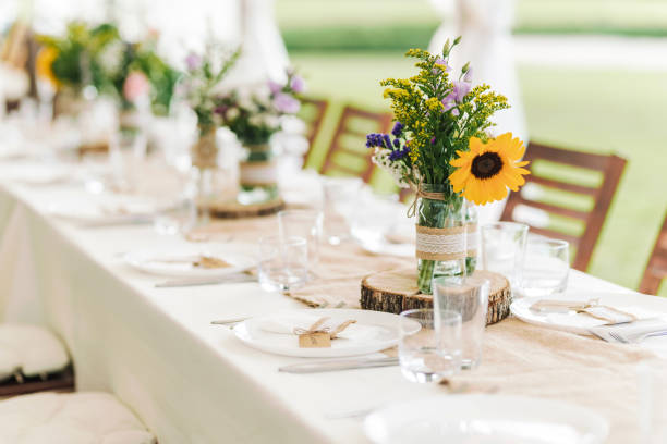istock Fresh flowers wedding decoration. 1351372038
