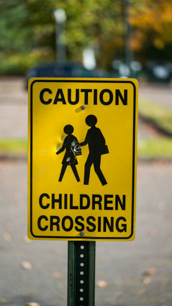istock Damaged Children Crossing Sign 1351373241