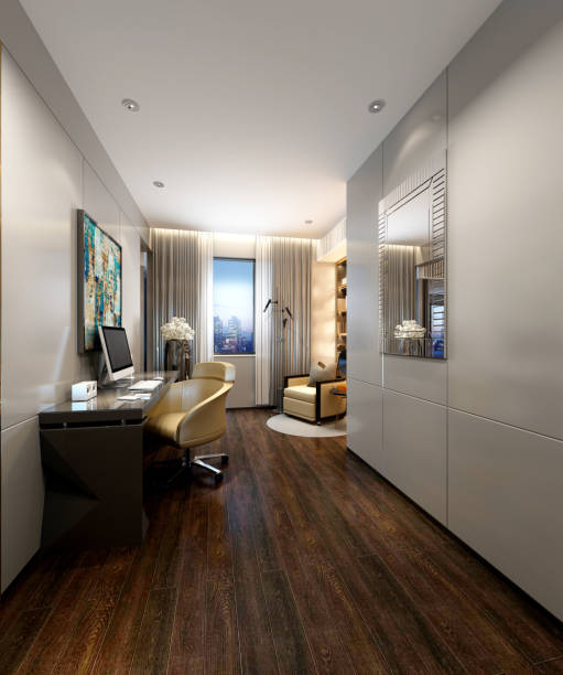 istock 3d render od working office room, director room 1351373958