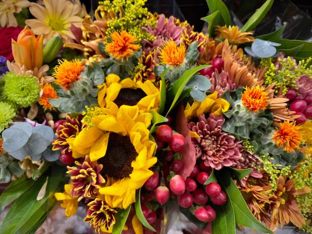 istock Bouquets of fall flowers 1351374118