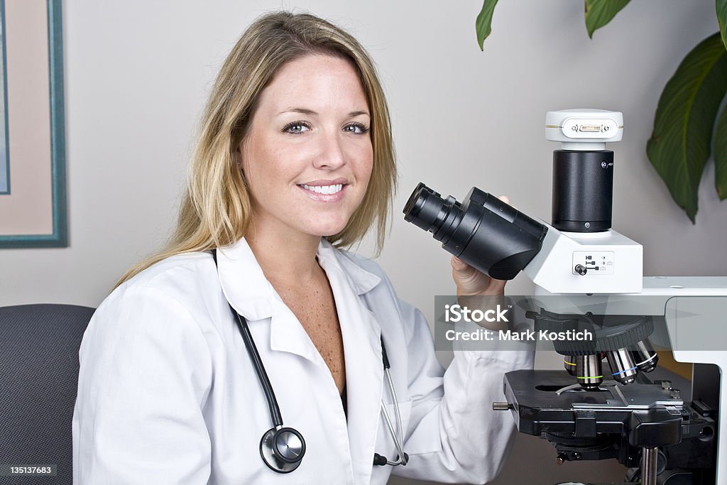 Smart Medical Research Woman 20-29 Years Stock Photo