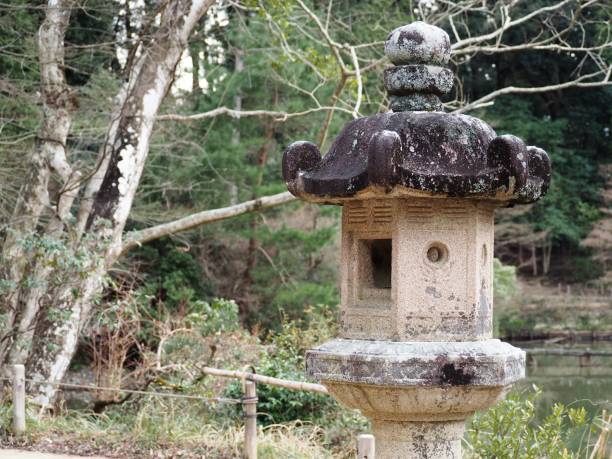 istock Stone lantern in Japanese garden 1351381020