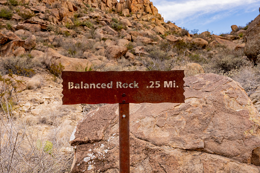 Balanced Rock Distance Sign in Big Bend National Park