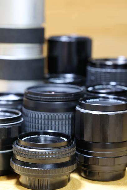 istock Single-lens camera lens group seen from the side 1351391313
