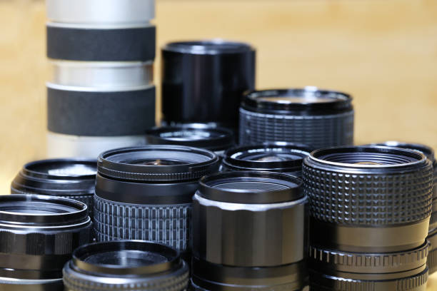 istock Single-lens camera lens group seen from the side 1351391328