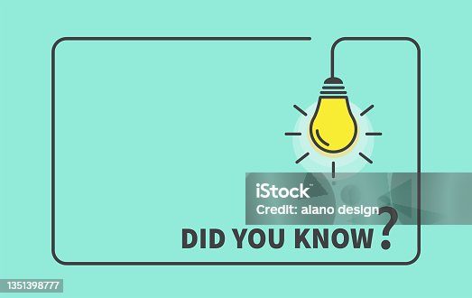 istock Did you know. Light bulb on green background. Creative idea and inspiration concept.Vector illustration 1351398777