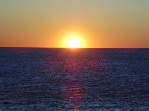 Sunset over the Atlantic Ocean off the coast of Florida