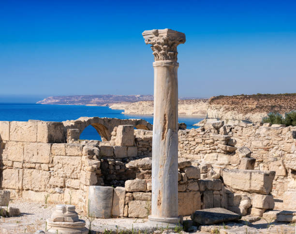 Old ruins in Cyprus island. Limassol District, Cyprus. Old Greek temple of ancient Kourion, Limassol District. Cyprus. kourion stock pictures, royalty-free photos & images
