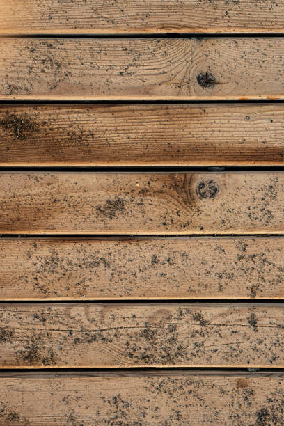istock Brown natural wooden horizontal  background. Rustic texture 1351409945