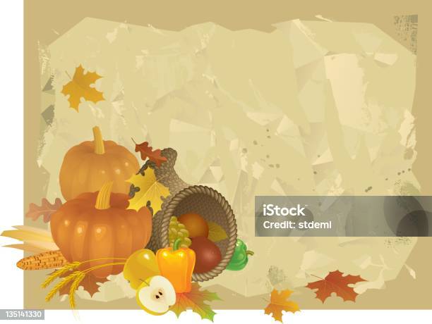 Thanksgiving - Arte vetorial de stock e mais imagens de Abundância - Abundância, Abóbora-Menina - Cucúrbita, Cereal