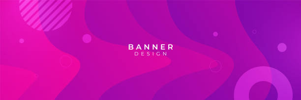 レインボーパープルバイオレット技術ビジネス抽象ポスター。グラデーションの背景。 - banner ribbon frame label点のイラスト素材／クリップアート素材／マンガ素材／アイコン素材