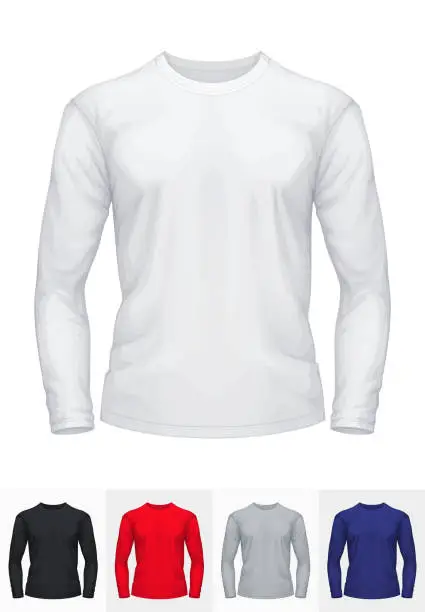 Vector illustration of Long Sleeved T-Shirt Mockup