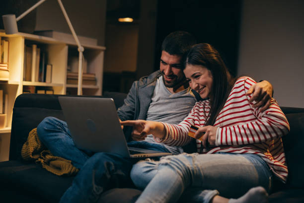 istock Couple relaxing at home. night scene 1351418523