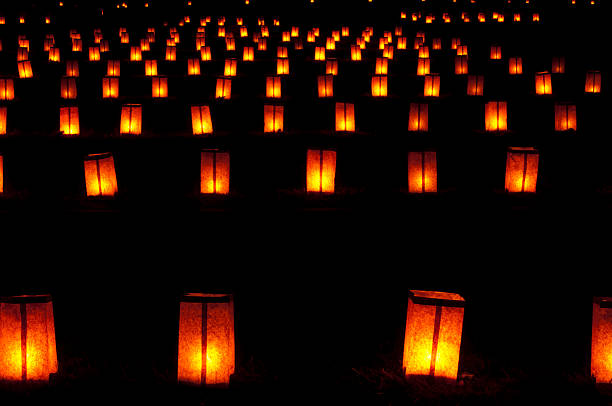 illuminations de gettysburg national cemetery - nobody gettysburg pennsylvania mid atlantic usa photos et images de collection