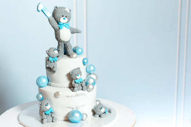 istock Birthday cake for baby party 1351422929