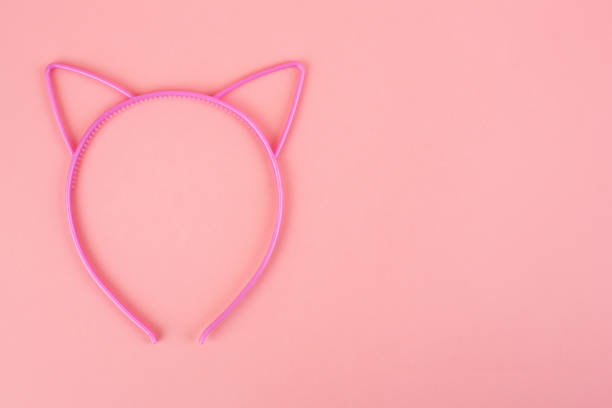 istock Pink cat ears headband in studio 1351426375