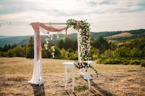 istock Beautiful wedding arch detail. 1351427714
