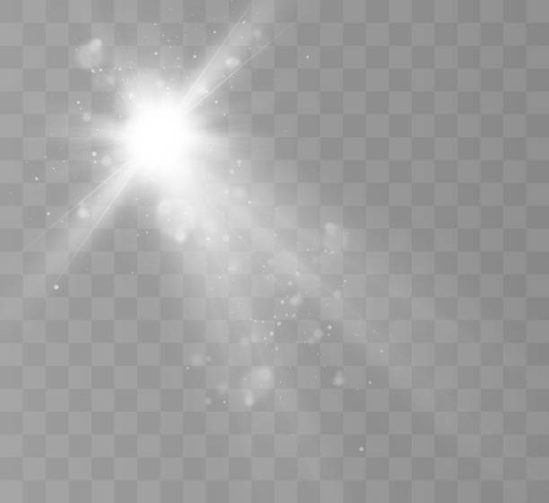 Sparkling sunrise light effect. Sparkling sunrise light effect.Glow light effect. Vector illustration. Christmas flash. dust.Bright light effect with rays and highlights for vector illustration. stars in your eyes stock illustrations