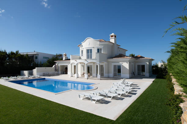 istock Exterior of luxury Holiday Villa 1351431163