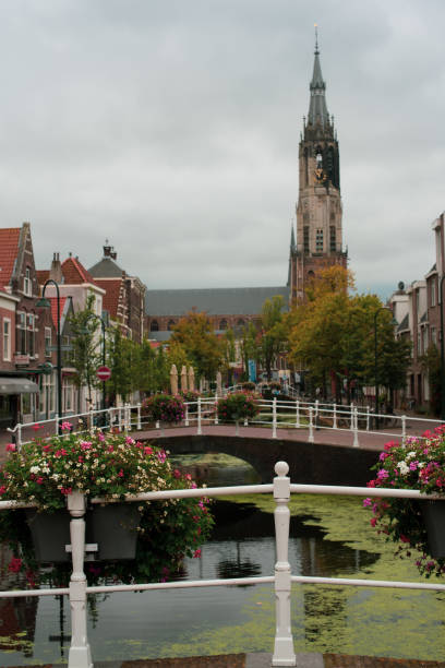 istock Historic district in old dutch city 1351431385