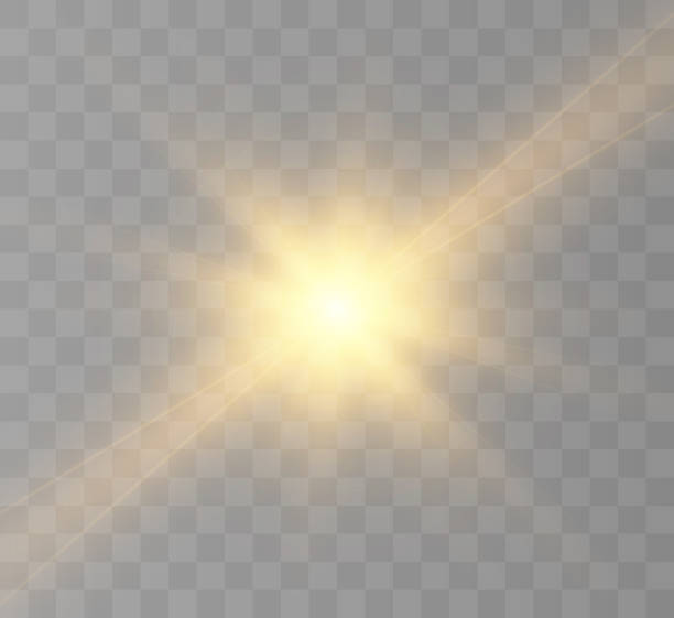 Sparkling sunrise light effect. Sparkling sunrise light effect.Glow light effect. Vector illustration. Christmas flash. dust.Bright light effect with rays and highlights for vector illustration. stars in your eyes stock illustrations